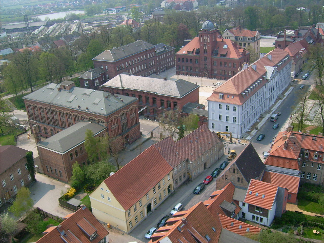 alter Uni-Campus der EMAU Greifswald in Greifswald vom Dom St. Nikolai herunter